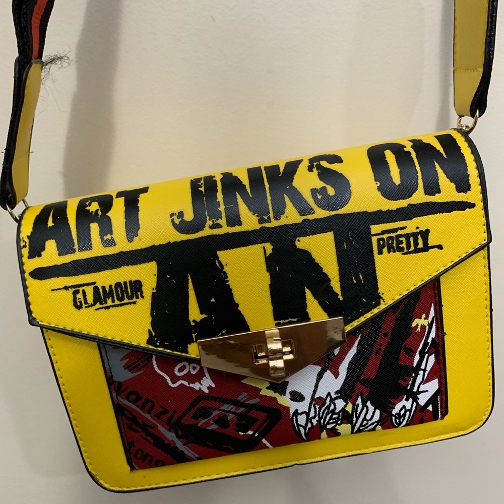 Yellow Grafitti Crossbody Never Worn